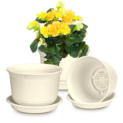 China Modern Colorful Plastic Plant Pots, Large Ceramic Plant Pot Indoore Plastic Plant Pots Wholesale (6inch) for sale