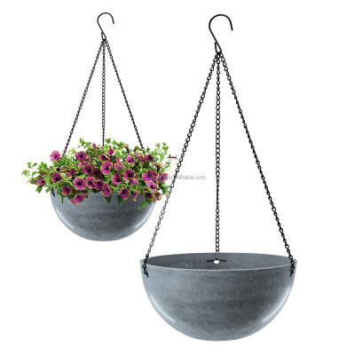 China Rifny Shatterproof Plastic Hanging Planters, Best Plants Small Outdoor Metal Hanging Garden Wood Planters for sale