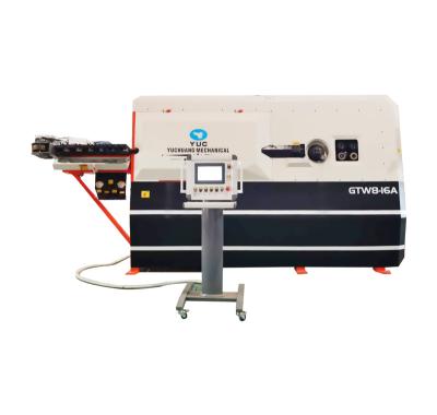 China Construction Use GTW 8-16 Servo Motor 64kw 8-16mm Automatic Steel Bar Wound CNC Stirrup Bender Production Line for sale