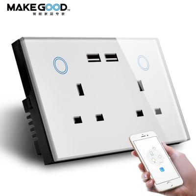 China Dual USB Ports Life UK Smart Wifi Charging Smart Wall Socket With USB Plug Charger Wall Outlet/Uk Wall Outlet/wifi smart Wifi for sale