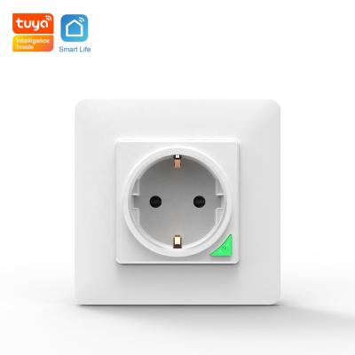 China Tuya Smart EU 16A Wifi Power Outlet Wall Socket Life Residential/Multipurpose APP Smart Voice Remote Control Works With Google Alexa IFTTT Home for sale