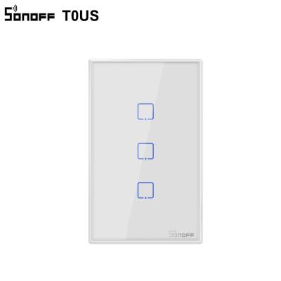 China SONOFF T0US TX Wifi Smart Wall Light Switch Wall Light Switch Timer 3 Support Voice/APP/Band Touch Control Works with Alexa Google Home IFTTT for sale