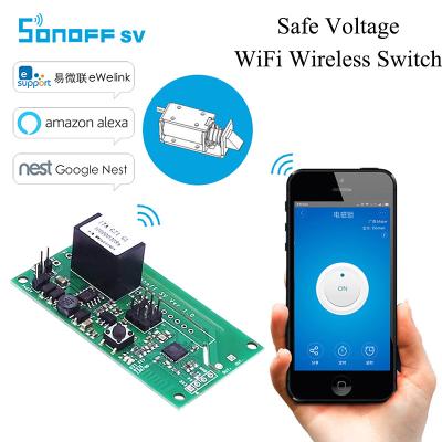 China Secondary development work Sonoff SV 5-24V Voltage WiFi Smart Home Wireless Switch Module Safe Remote Control Support with eWeLink APP for sale