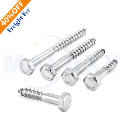 China Swageless 16X4 Stainless Hexagon Pan MALAXY Wood Railing Lag Screws for sale