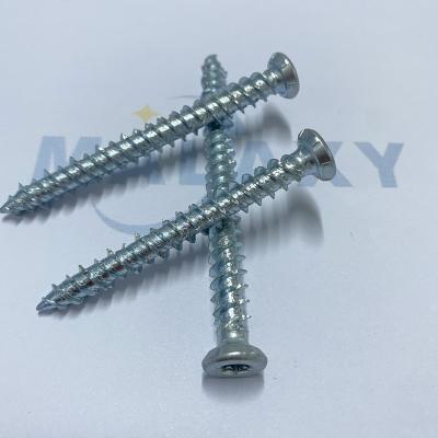 China Pan MALAXY Zinc Coated Hi-Low Head Torx Flat Head Diamond Point Notched Concrete Screws for sale