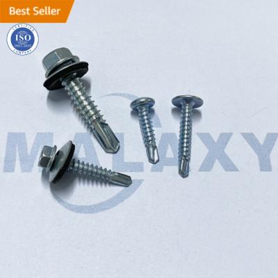 China MALAXY Tek Pan Screw Lowes Sheet Metal Roofing Hex Joint Self Tapping Drilling Screw for sale