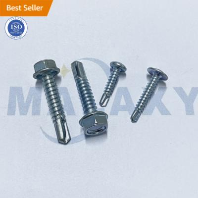 China Dead Pan MALAXY Self Drill Hex Screw Taiwan China Hex Head Drilling Joint Roofing Screws for sale