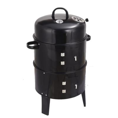 China Easy Assembled Easy Assembled 3 in 1 Mutificational Vertical Charcoal Smoker Grill Barrel BBQ For Sale for sale