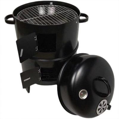 China Easily Assembled Backyard Round Barrel BBQ Cooker Vertical Wood Pellet Grill For Outdoor Cooking Grilling for sale