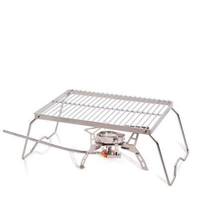 China Best Easily Assembled Portable Stainless Steel Square Charcoal Campfire Grill Grate With Folding Legs for sale