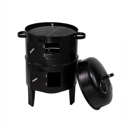 China Hot Selling Easily Gathered Charcoal 3-in-1 Beer Barrel Grill Iron Meat Vertical Smoker for Outdoor BBQ for sale