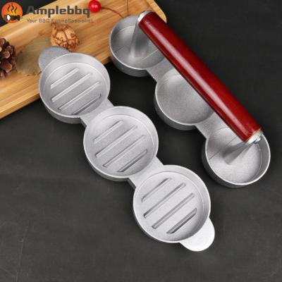 China New Innovative Easily Cleaned 3 Section Burger Patty Maker Mini Burger Press for sale