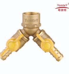 China yomtey brass female /male 3-way gas   ball valve for sale