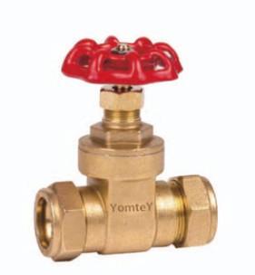 China Yomtey Brass compression gate valve for sale