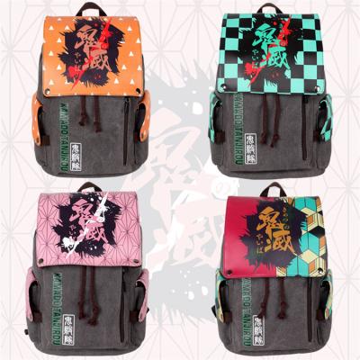 China Demon Slayer School Bag Wear-Resistance One Piece Backpack Canvas Students Bag Anime Backpack School Bags for sale