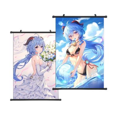 China Japan Style 3d Anime Poster Anime Picture Genshin Impact Anime Scroll Poster Wall Paintings Canvas Art Decor for sale