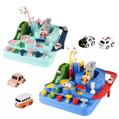 China Track Toy Mechanical Adventure Table Game Rail Race Car Train Mini Slot Toy Children's Educational Toys for sale