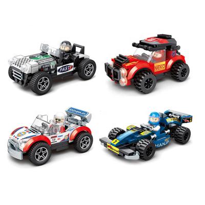 China Construction Toy Assemble Racing Cars Building Blocks Toy Car Blocks and Model Building Toys For Children for sale