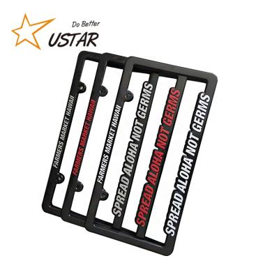 China Car Plate Decoration Go-Anywhere Special Vehicle Carbon Fiber/Empty Black Steel/Plastic/Zinc Alloy/Aluminum License Plate Frame for sale