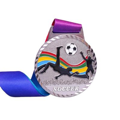 China Europe Soccer Medal Souvenir Fans Custom Zinc Alloy Sport Event Award Soccer Ball Medals for sale