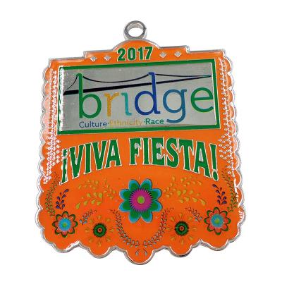 China Wholesale Custom Funny Souvenir Honor Europe Metal Color Die Casting Die Casting Fiesta Carnival Medals Soft Ribbons for sale