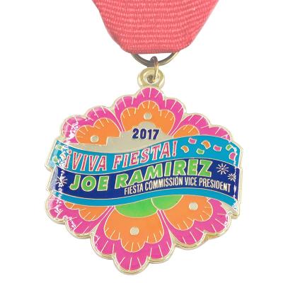 China Europe Customized Fashion Your Own Design Soft Enamel Color Die Casting Fiesta Carnival Medals Ribbons for sale