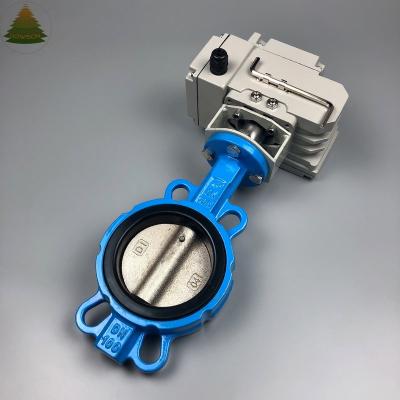 China 12v industrial electric actuator ss316 disc butterfly valve with motorized valve actuator for sale