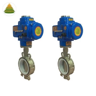 China 100mm Electric Stainless Steel Actuators 4-20ma Industrial Flanged Butterfly Grain Valve for sale