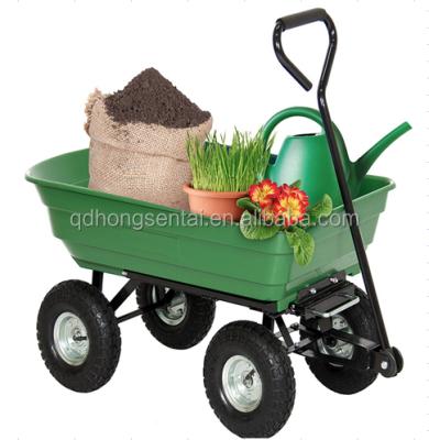 China For America and Europe market plastic garden tool cart TC2145 with poly tray and four wheels for sale