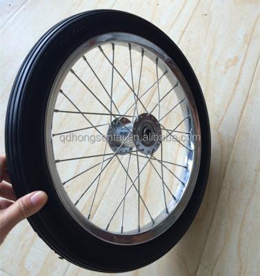 China Solid Carts 16inch 16x1.75 Rubber Tire Wheel With Spock Rim for sale