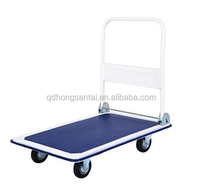 China 660lbs ph300 Platform Cart Dolly Folding Foldable Moving Warehouse Push Easy-Transport Hand Truck for sale