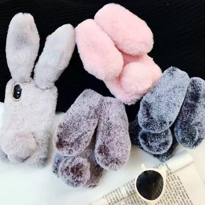 China Hot Selling Shockproof Soft Cute Love Plush Rabbit Rubber Phone Case For Samsung A30 S20 Note20 Animal Mobile Back for sale