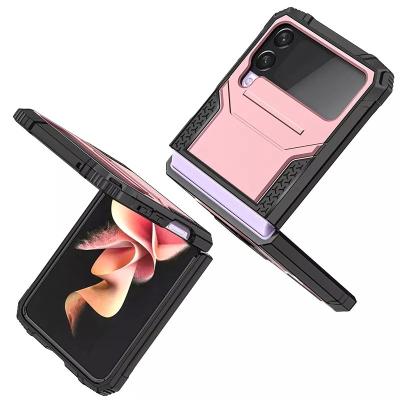 China Shockproof For Flip 3 Ring Holder Stand Case , Kickstand Mobile Phone Samsung Galaxy Z Hard Bag For z Flip 4 for sale