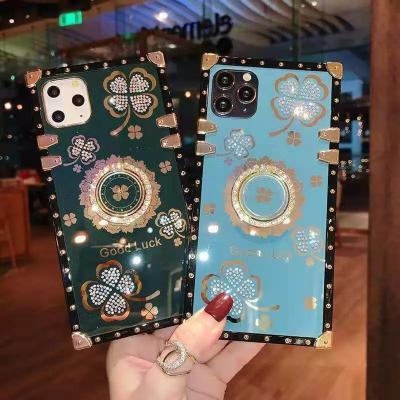 China Shockproof Women Shape Luxury Butterfly Cell Phone Case For iPhone For Samsung Mobile Airbag With Ring Holder for sale