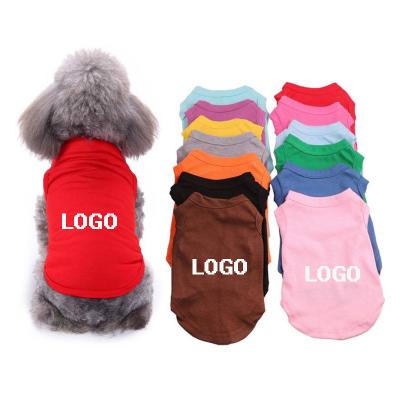 China White Stocked Dog Clothes Solid Dog T Shirt Puppy White Apparel Summer Dog Vest for sale