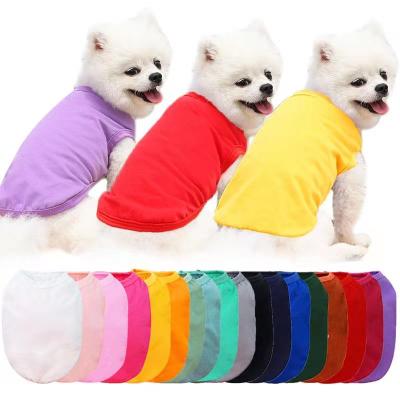 China White Stocked Dog Clothes Solid Dog T Shirt Puppy White Apparel Summer Dog Vest for sale