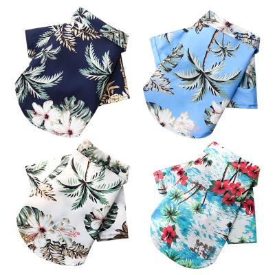 China Sustainable Hawaiian Style Cotton Printed Pet T Shirt Dog Clothes Summer For Small Medium for sale