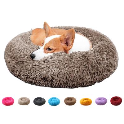 China Washable Cushion Ultra Soft Breathable Cat Bed Pet Beds, Washable Faux Fur Dog Plush Around Luxury Dog Bed for sale