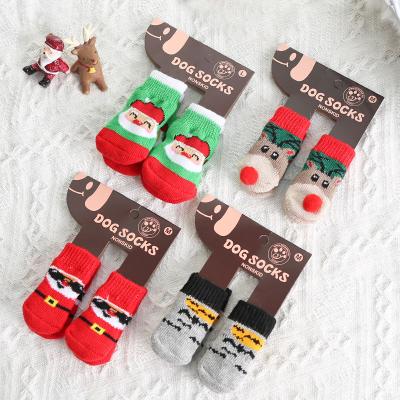 China Stocked Dogs New Design Dog Dogs Socks 2021 High Quality Christmas Soft Cotton Christmas Gift Pet Socks for sale