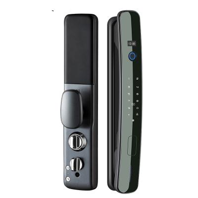 China Smart Remote App Biometrics Recognition Intelligent Auto Fingerprint Facial Door Lock Fingerprint Storage Capacity for sale