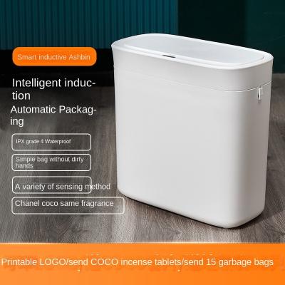 China Wastebasket Intelligent Household Toilet Automatic Packing Bin Induction Electric Covered Trash Can for sale