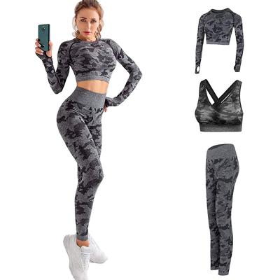 China 2022 New Yoga Gym Wear Activewear Yoga Set Women Breathable Ribbed Workout Sets Woman Sport Wear for sale