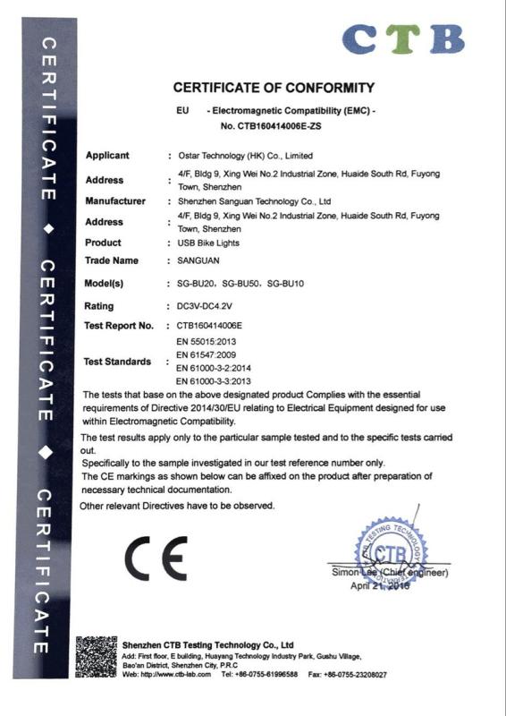 CE - Shenzhen Sanguan Technology Co., Ltd.