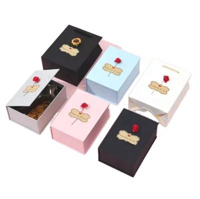 China Recycled Materials Logo Printing Drawer Box Cardboard Box Custom Packaging Sliding Jewelry Gift Box for sale