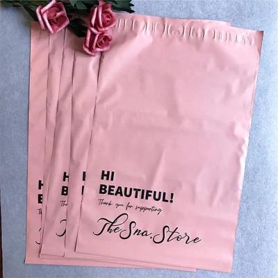 China Custom Strong Adhesive/Tearproof/Opaque/No Smell Adhesive/Tearproof/No Smell Logo Express Mailing Bag Custom Eco-Friendly Pink Poly Biodegradable Plastic For Mailing Envelope Mailing Bag 'clothing for sale