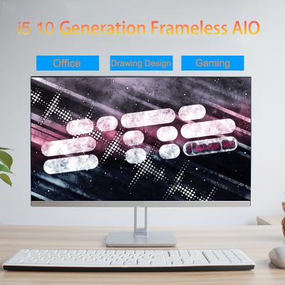 China USB port 23.8 27 inch core i3 i5 i7 optional aio monoblock desktop computer with desktop all in one pc factory price for sale