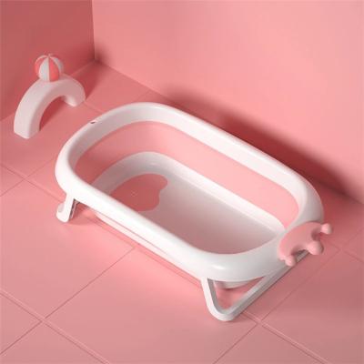 China Sustainable Foldable PP+TPE Baby Bathtub Crown Folding Baby Bathtub for sale