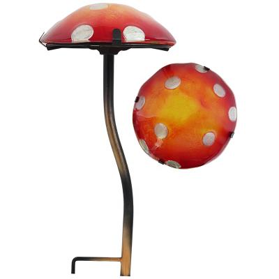 China Outdoor Art Decor Liffy Garden Decoration Ganden Metal Mushroom Garden Stake for sale