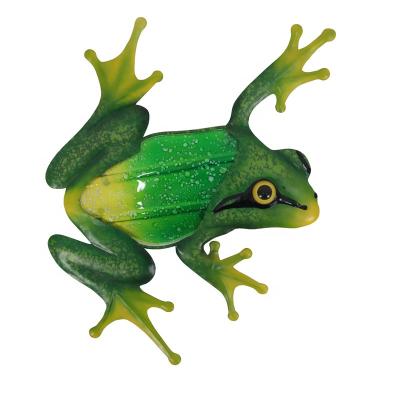 China Cute Art Decor Liffy New Design Metal Frog Pattern Wall Hanging Glass Decor Garden Decor for sale