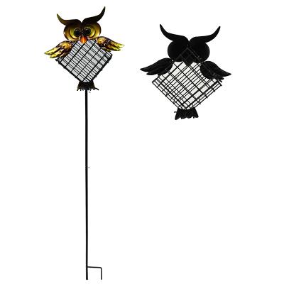 China Liffy's Best Selling Bird Feeder Customized Owl Design Suet Metal Customized Garden Stake for sale